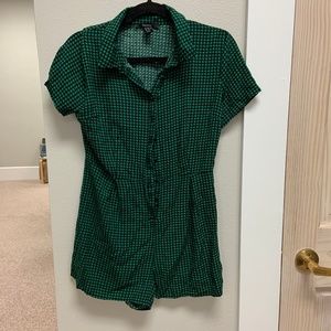 Green Houndstooth playsuit. Make an Offer